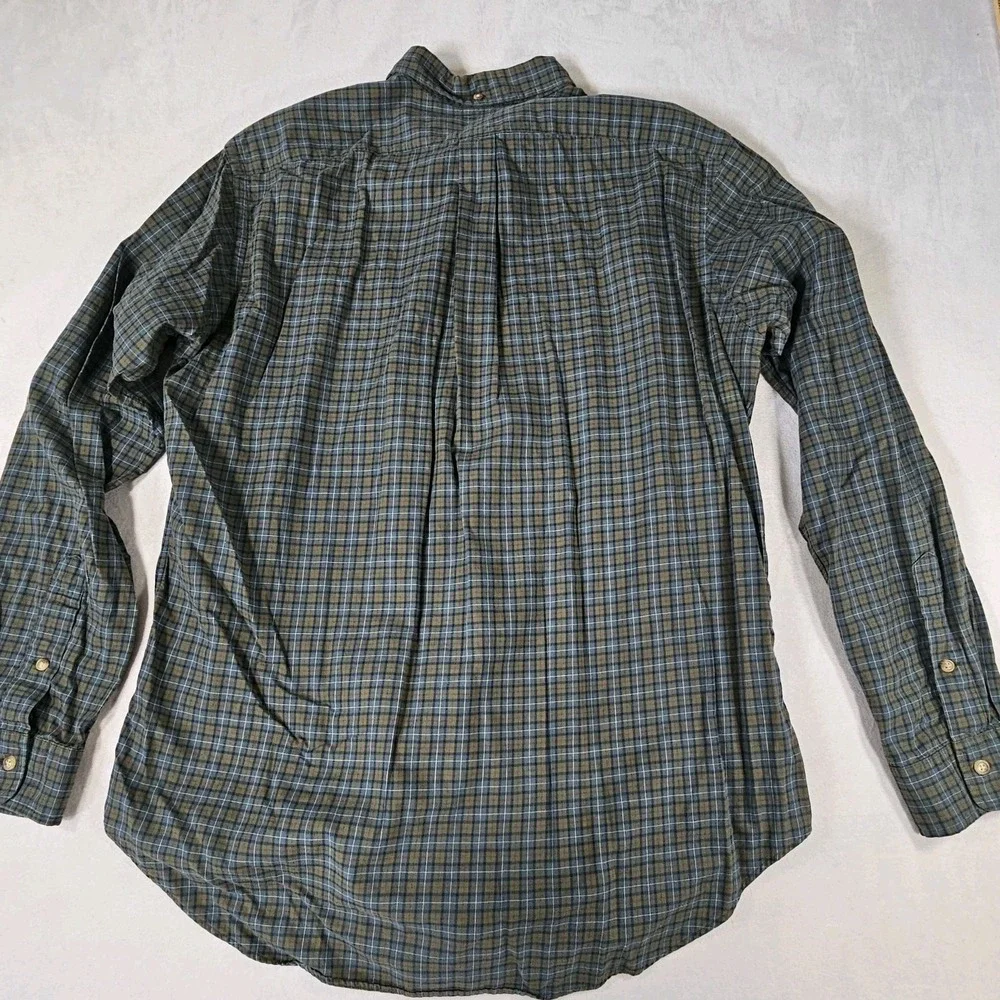 Polo Ralph Lauren Plaid Button Down Shirt Men's Size Large Classic Fit Gray